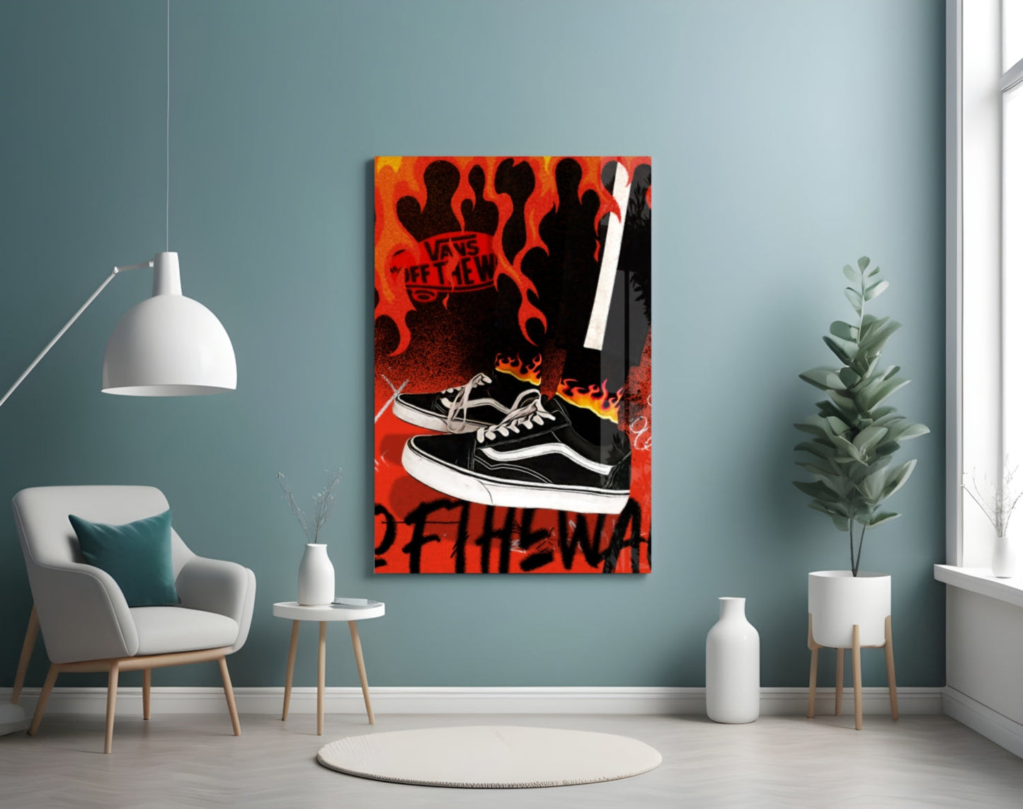 Classic Skate Shoe Glass Wall Art || Designers Collection