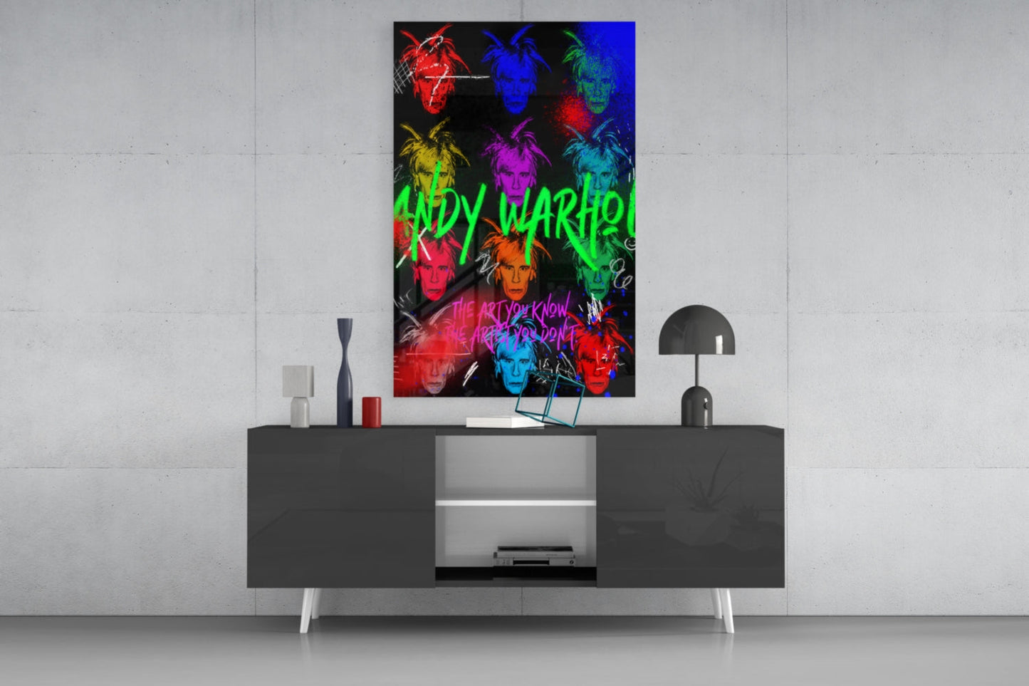 Pop Art Double Self Portrait Glass Wall Art || Designers Collection