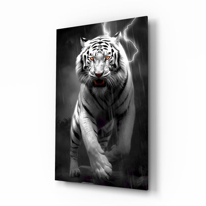 Tiger's Wrath Glass Wall Art || Designer Collection