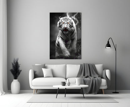 Tiger's Wrath Glass Wall Art || Designer Collection