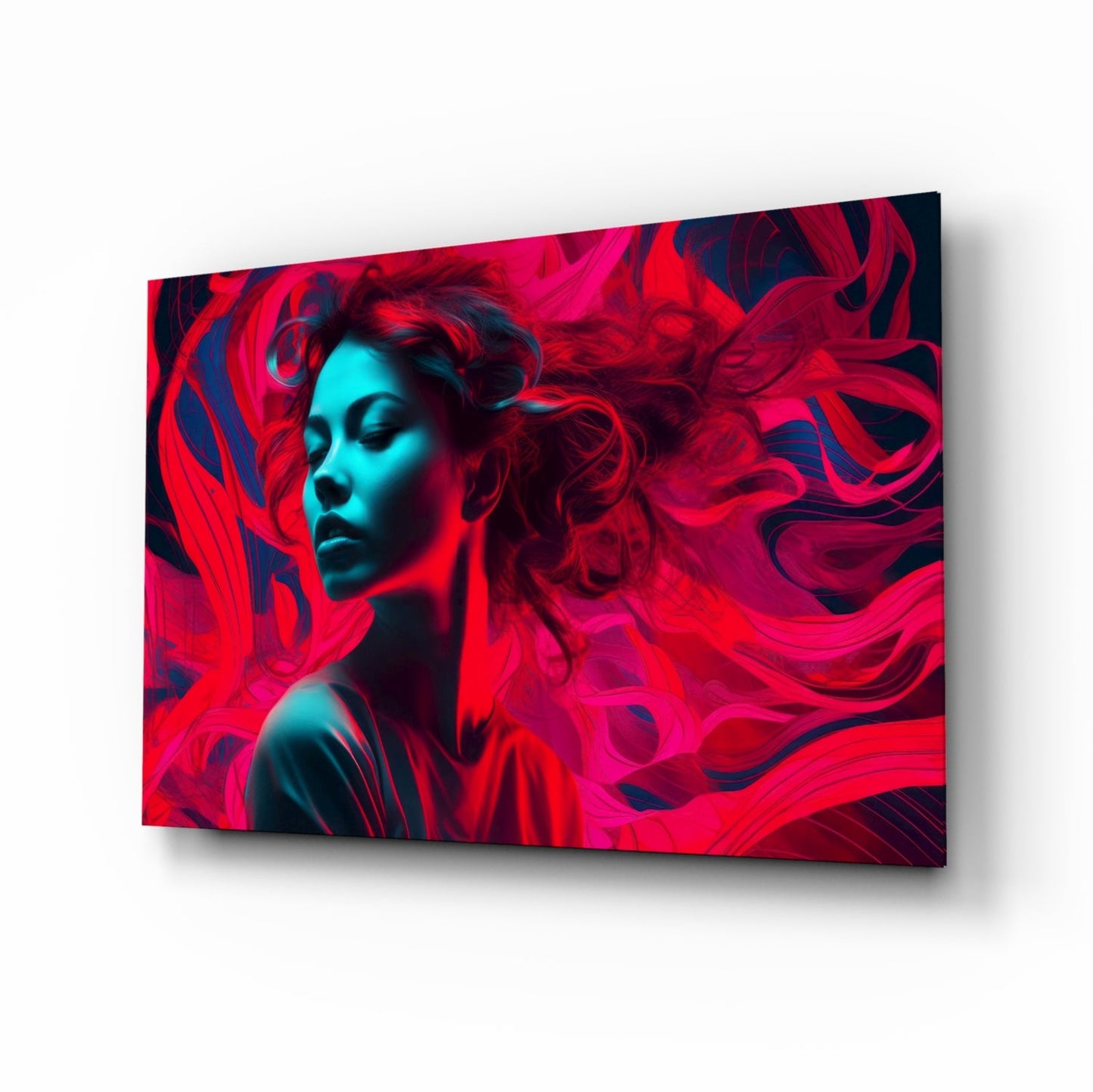 Red Feelings Glass Wall Art || Designer Collection