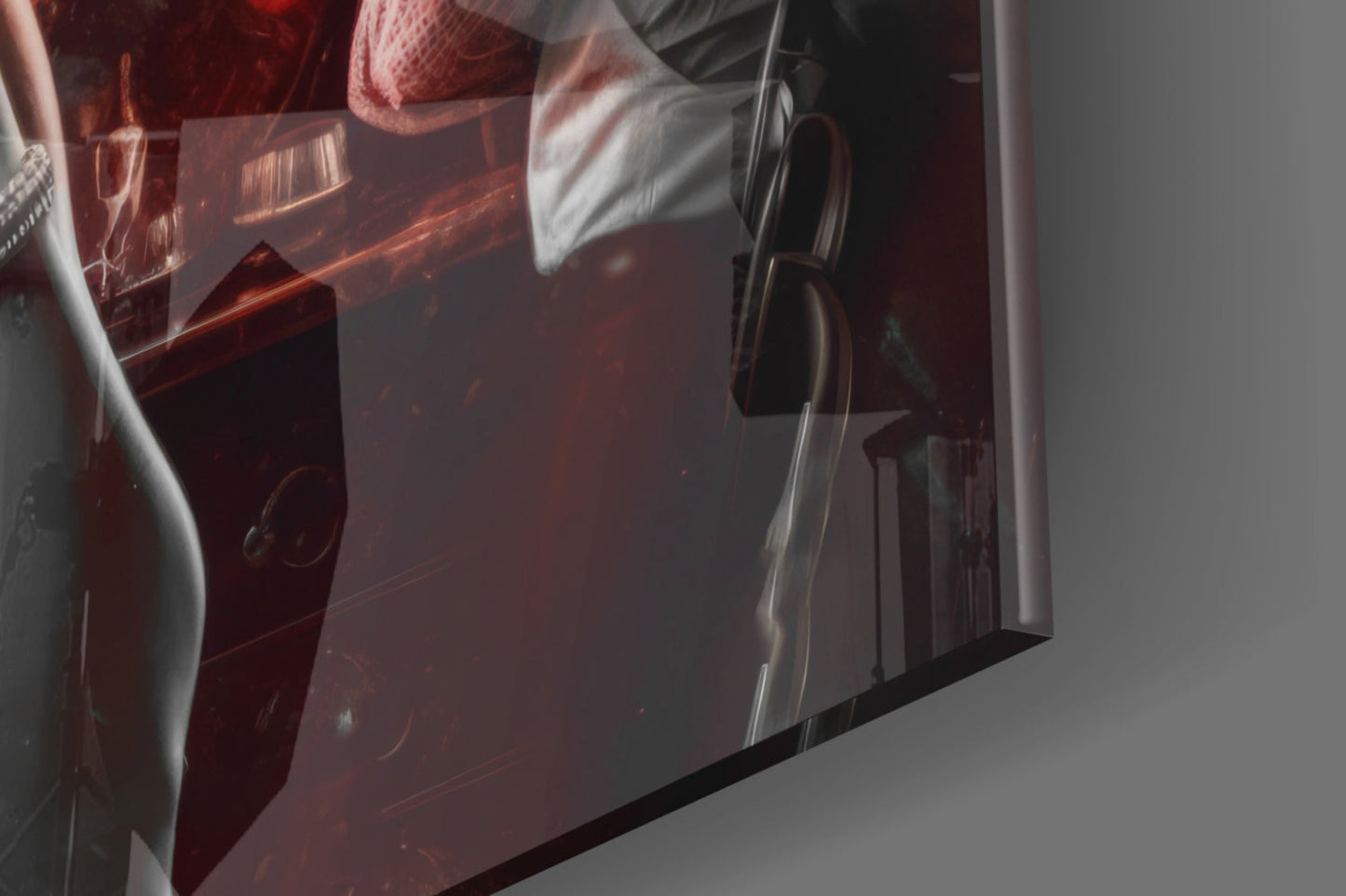 Smoke Burst Blonde with Cigarette Glass Wall Art