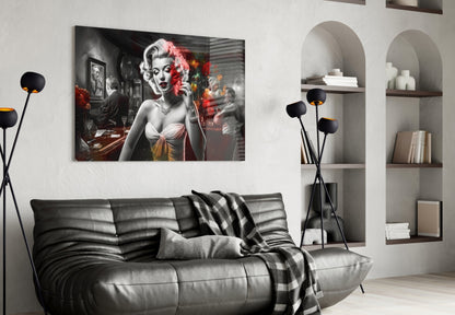 Smoke Burst Blonde with Cigarette Glass Wall Art
