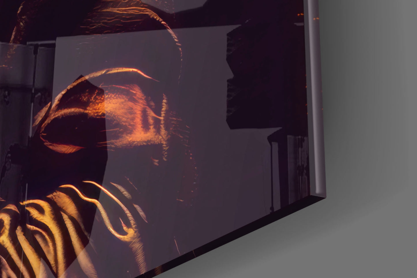 Neon Glow Dark Mona Lisa Glass Wall Art