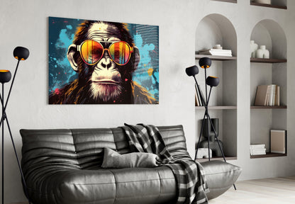 Fire Lens Aviators Grumpy Ape Glass Wall Art