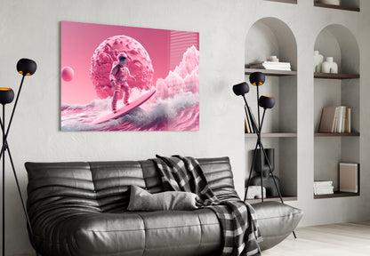 Pinky Space Glass Wall Art || Designer Collection