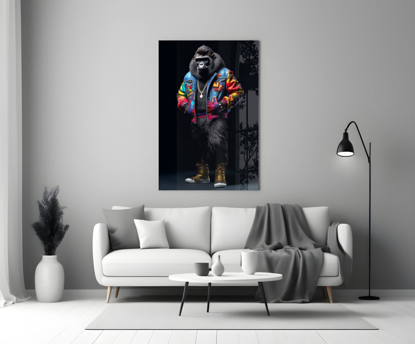 Gorilla Bro Glass Wall Art|| Designer's Collection