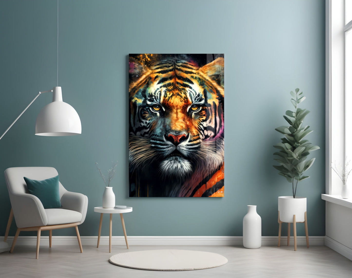 Face of the Tiger Glass Wall Art|| Designer's Collection