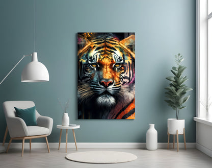 Face of the Tiger Glass Wall Art|| Designer's Collection