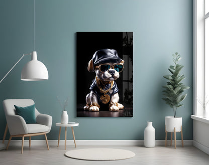 Puppy Vogue Glass Wall Art|| Designer's Collection