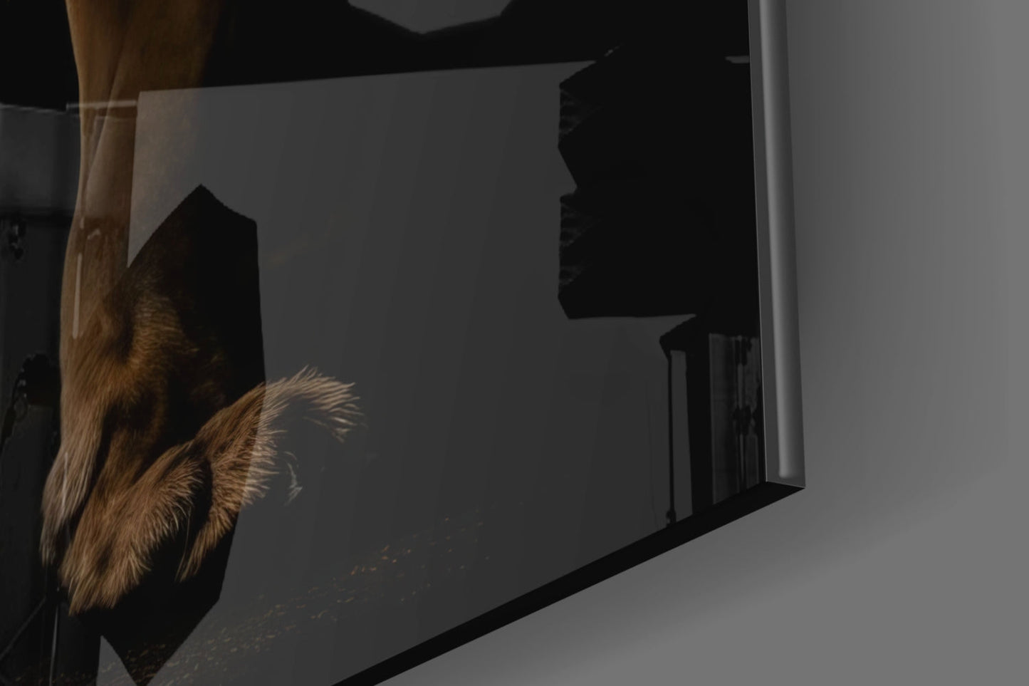 Lion in the Dark Glass Wall Art|| Designer's Collection
