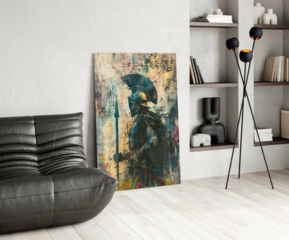 Colorful Painted Spartan Glass Wall Art