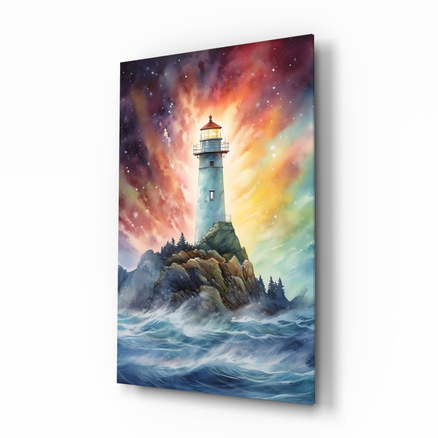 Lighthouse Glass Wall Art || Designer Collection