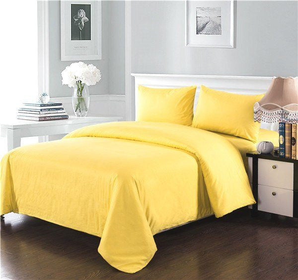 Tache 100% Cotton Solid Banana Yellow Duvet Cover Set (2-3PDUV-YB)