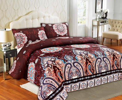 Tache Burgundy Palace Paisley Medallion Duvet Cover Twin (2810)