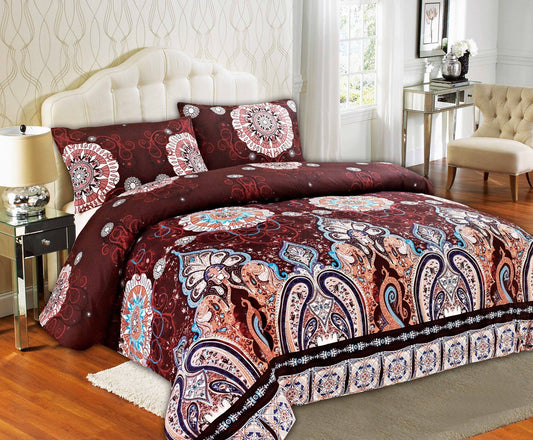 Tache Burgundy Palace Paisley Medallion Duvet Cover Twin (2810)