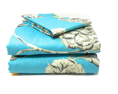 Tache Butterfly Wonderland Cotton Aqua Floral Duvet Cover (2142)