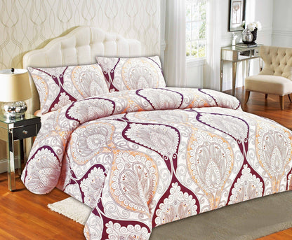Tache Maroon Mandala Damask Duvet Cover Set Twin (2131)