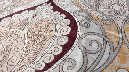 Tache Maroon Mandala Damask Duvet Cover Set Twin (2131)