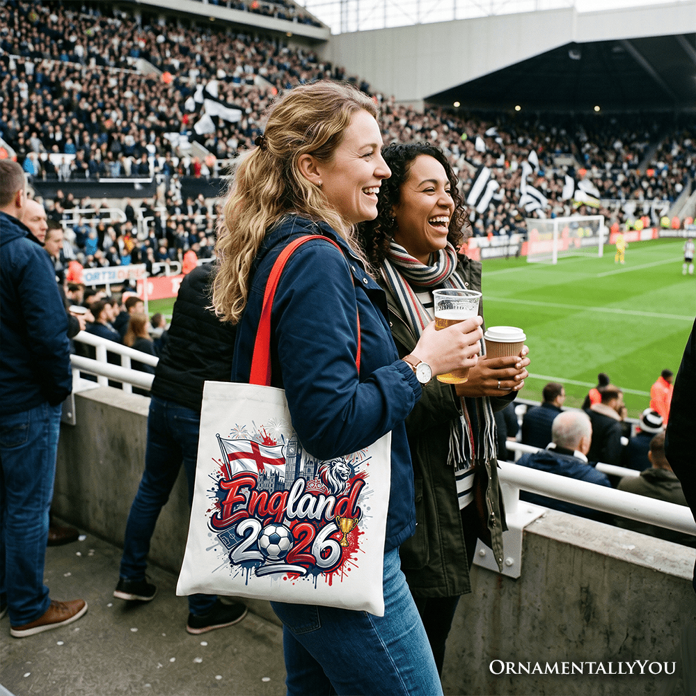 England 2026 Soccer Cup Global Championship Tote Bag, Fans Football Gift Shopper