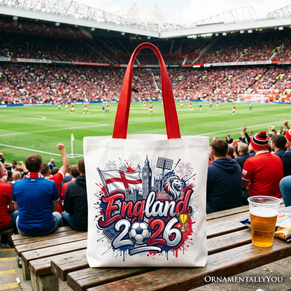England 2026 Soccer Cup Global Championship Tote Bag, Fans Football Gift Shopper