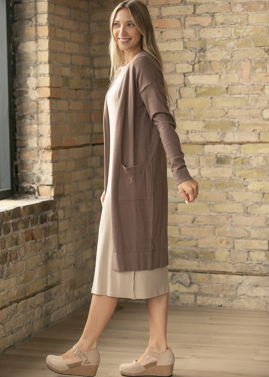 Essential Toffee Long + Soft Cardigan - Shaketea