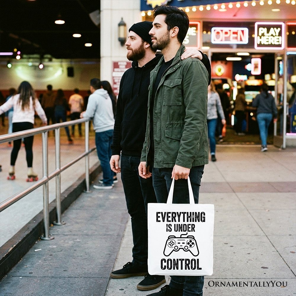 Everything Is Under Control Gamer Tote Bag, Funny Video Game Controller Gift Shopper