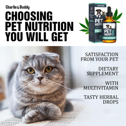 Hemp Oil for Dogs & Cats Anxiety Pain Stress & Sleep Support
