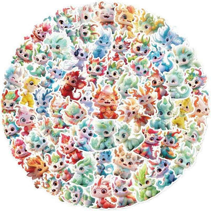Fantasy Dragon Sticker Pack – 60 Waterproof Mythical Designs