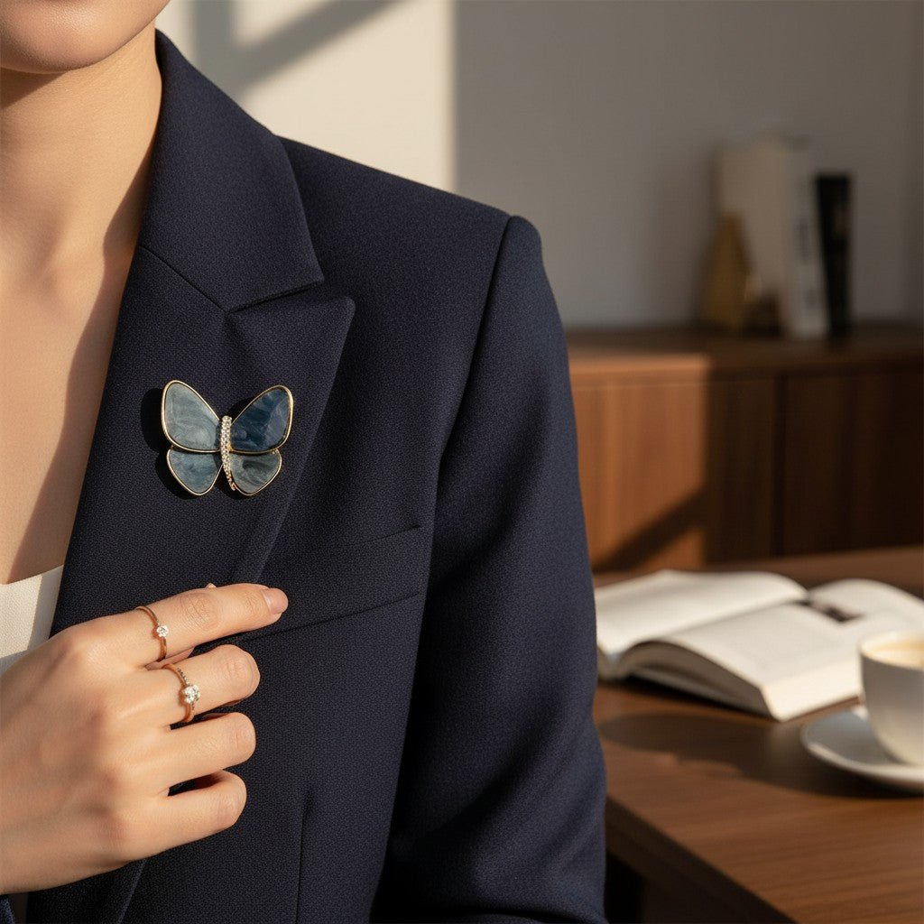 Fashion Butterfly Brooch Set – 3-Piece Elegant Pin Accessories