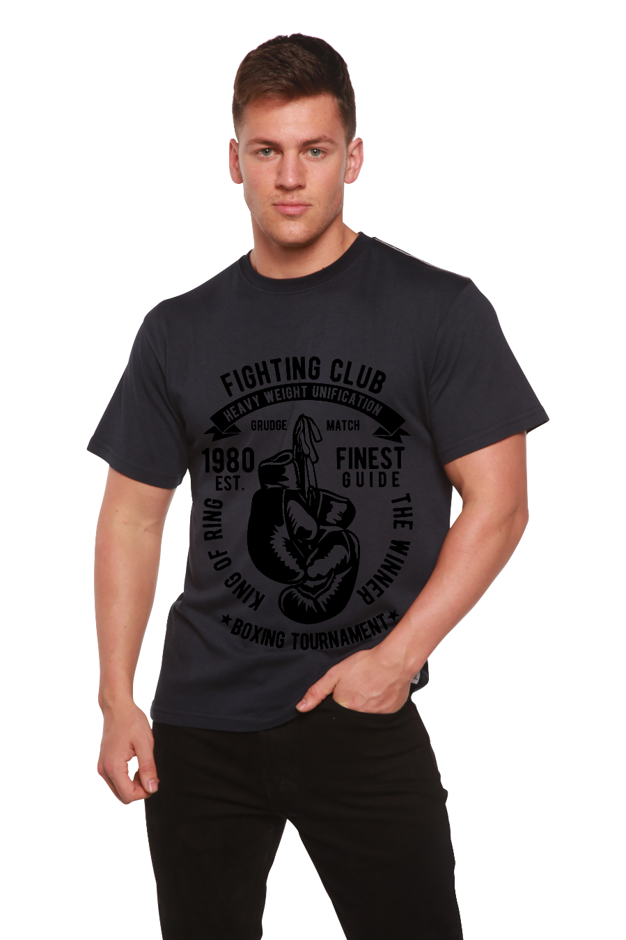 Fighting Club Men's Bamboo Viscose/Organic Cotton Short Sleeve Graphic T-Shirt - Shaketea