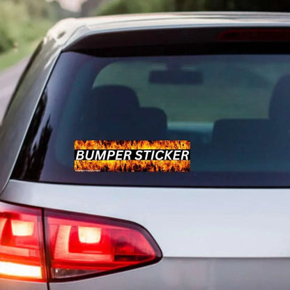 FLAMING BUMPER STICKER