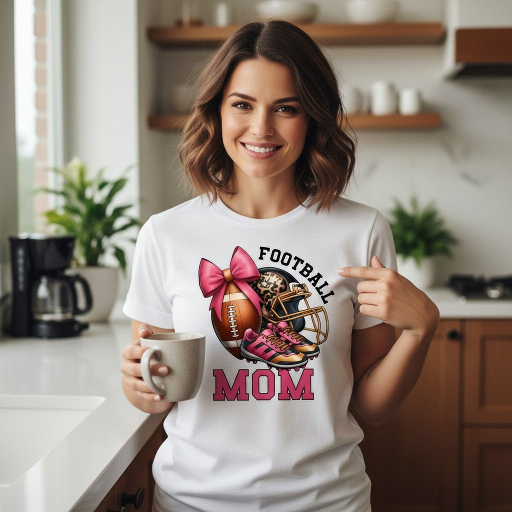 Football Mom T-Shirt 100% Ring - Spun Cotton Game Day Graphic Tee