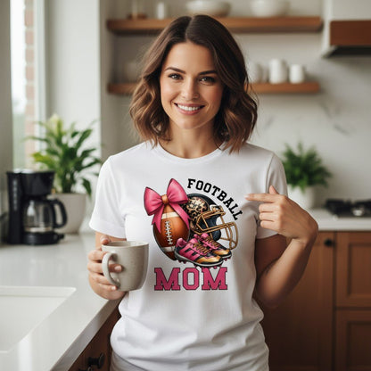Football Mom T-Shirt 100% Ring - Spun Cotton Game Day Graphic Tee
