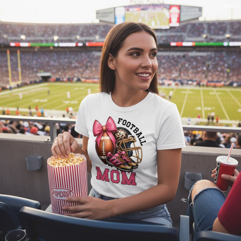 Football Mom T-Shirt 100% Ring - Spun Cotton Game Day Graphic Tee