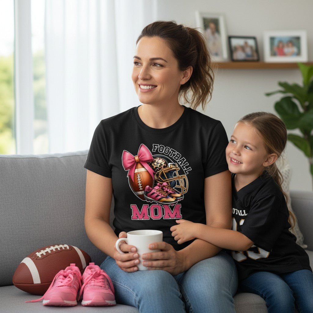 Football Mom T-Shirt 100% Ring - Spun Cotton Game Day Graphic Tee