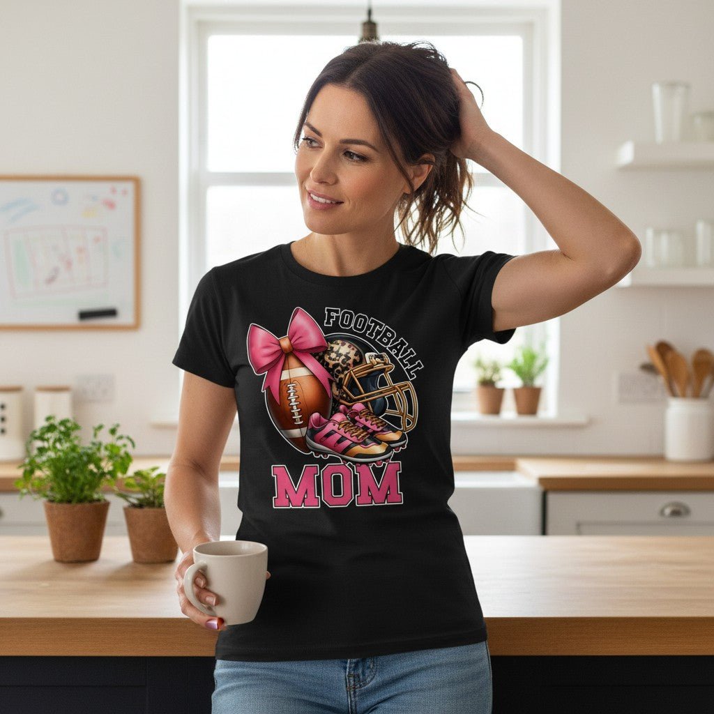 Football Mom T-Shirt 100% Ring - Spun Cotton Game Day Graphic Tee
