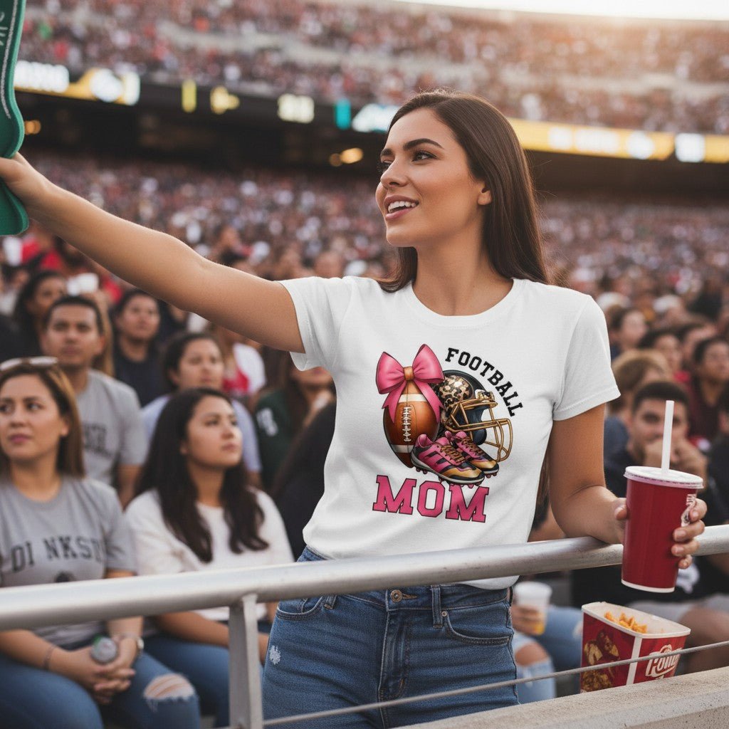 Football Mom T-Shirt 100% Ring - Spun Cotton Game Day Graphic Tee