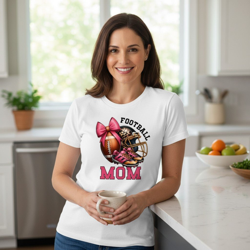 Football Mom T-Shirt 100% Ring - Spun Cotton Game Day Graphic Tee