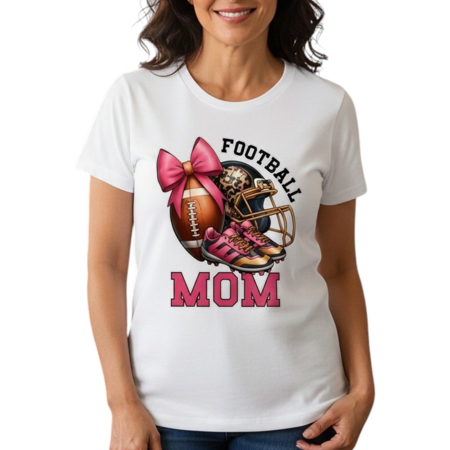 Football Mom T-Shirt 100% Ring - Spun Cotton Game Day Graphic Tee