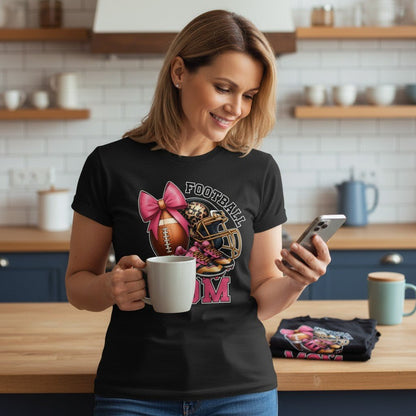 Football Mom T-Shirt 100% Ring - Spun Cotton Game Day Graphic Tee