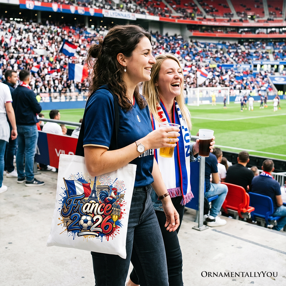France 2026 Soccer Cup Global Championship Tote Bag, Fans Football Gift Shopper