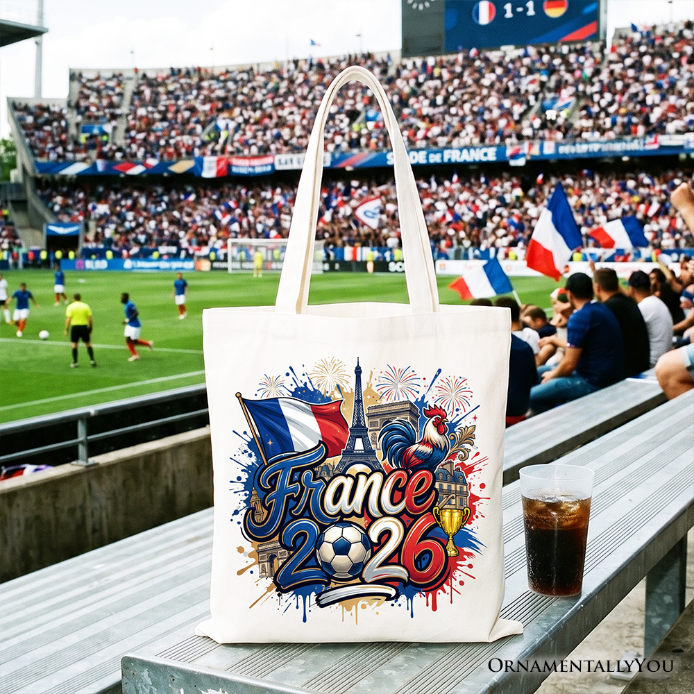 France 2026 Soccer Cup Global Championship Tote Bag, Fans Football Gift Shopper