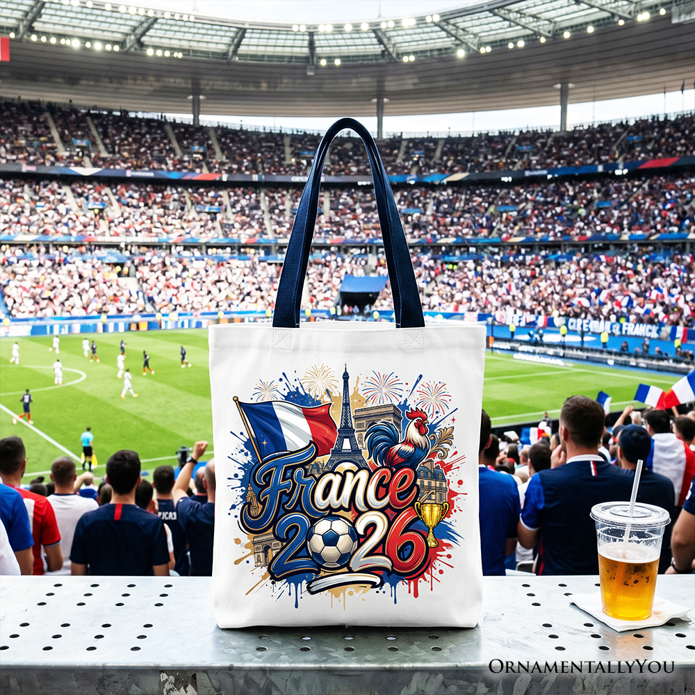 France 2026 Soccer Cup Global Championship Tote Bag, Fans Football Gift Shopper
