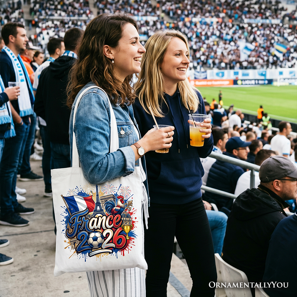 France 2026 Soccer Cup Global Championship Tote Bag, Fans Football Gift Shopper
