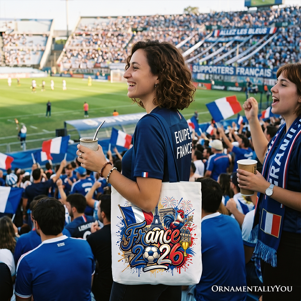 France 2026 Soccer Cup Global Championship Tote Bag, Fans Football Gift Shopper