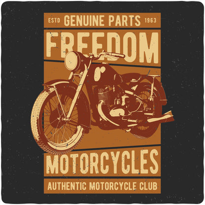 Freedom Motorcycles Men's Bamboo Viscose/Organic Cotton Short Sleeve Graphic T-Shirt