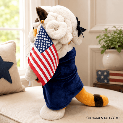 George Washington Cat Stuffed Animal, Funny 4th of July Plush Gift