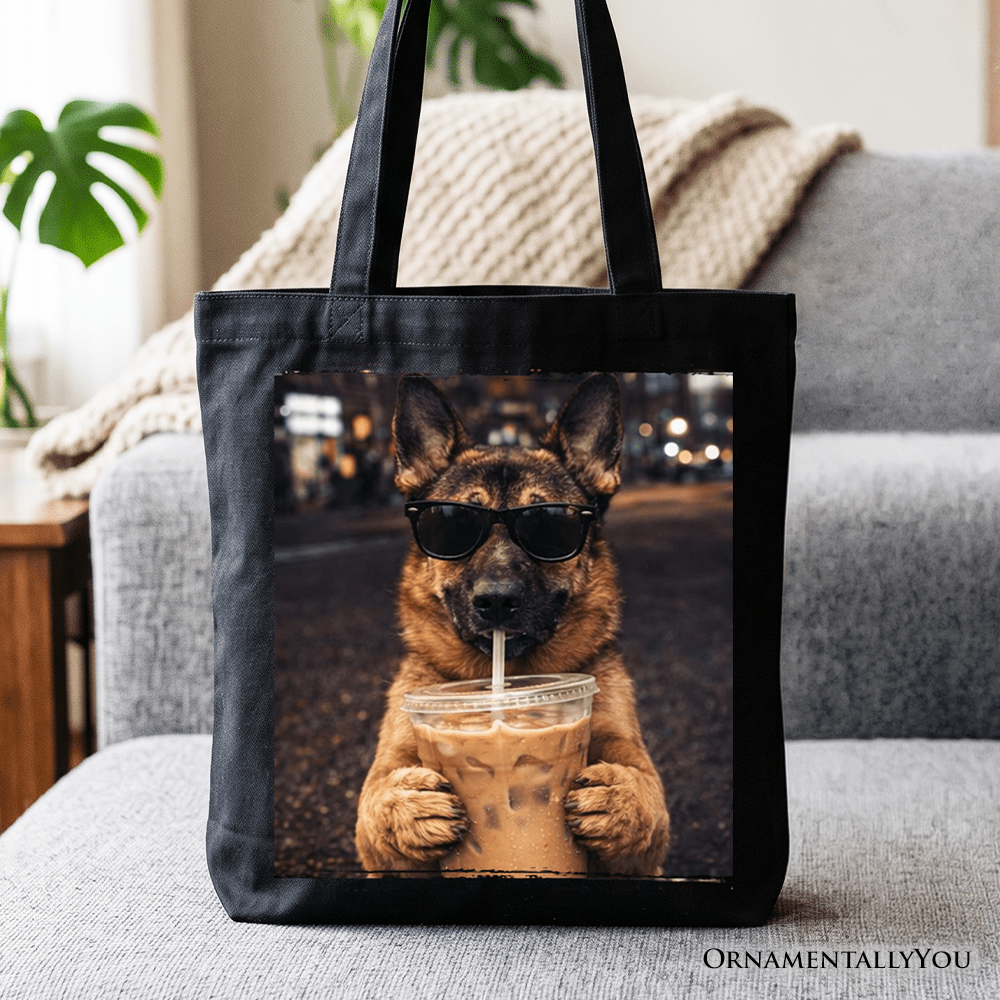 German Shepherd Coffee Tote Bag, Funny Dog Parents Gift Shopper