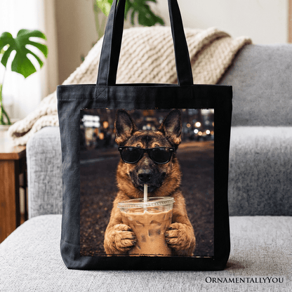 German Shepherd Coffee Tote Bag, Funny Dog Parents Gift Shopper